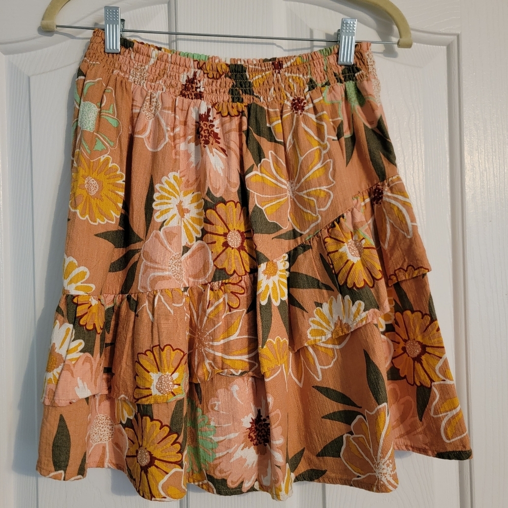 ROXY Floral Tiered Skirt - Multicolor